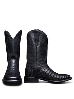 Tecovas Midnight The William Men's 8.5D Caiman Square Toe Cowboy Boots M10069MID